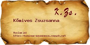 Kőmives Zsuzsanna névjegykártya